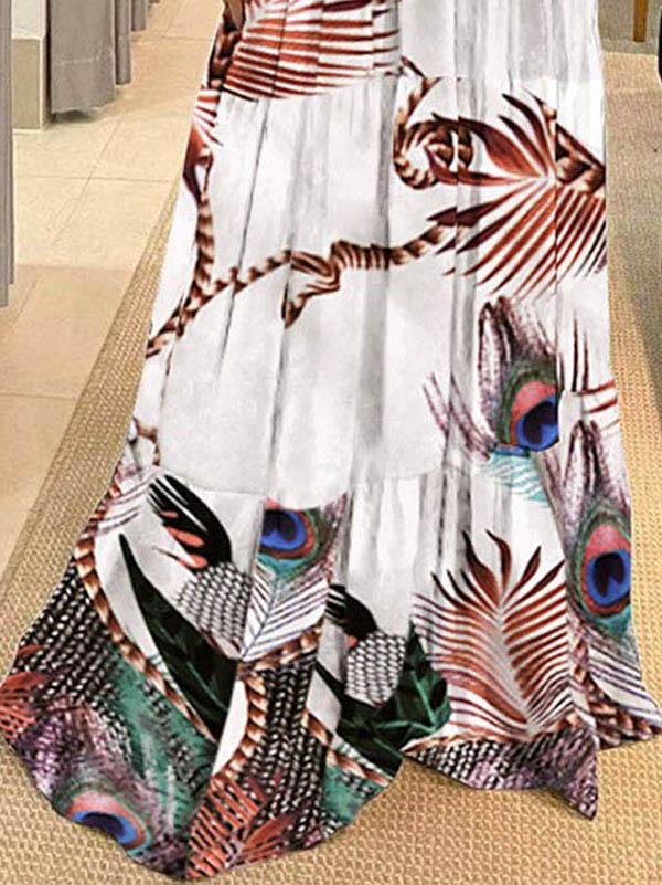 Fashion Halter Tie Printed Maxi Dress - Maxi Dresses - INS | Online Fashion Free Shipping Clothing, Dresses, Tops, Shoes - 09/06/2021 - Color_Black - Color_White