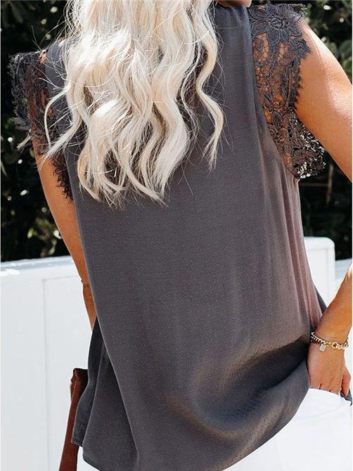 Fashion Lace Stitching Sleeveless Tank Tops - Tank Tops - INS | Online Fashion Free Shipping Clothing, Dresses, Tops, Shoes - 20-30 - 21/07/2021 - Category_Tank Tops