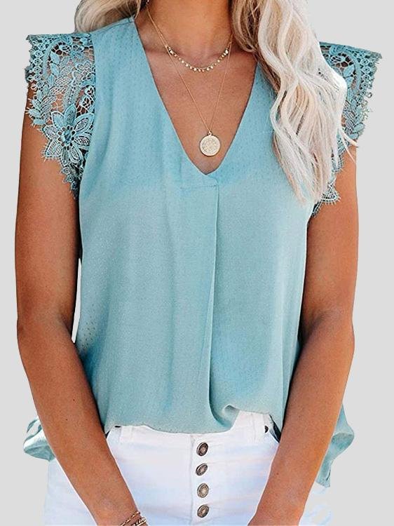 Fashion Lace Stitching Sleeveless Tank Tops - Tank Tops - INS | Online Fashion Free Shipping Clothing, Dresses, Tops, Shoes - 20-30 - 21/07/2021 - Category_Tank Tops
