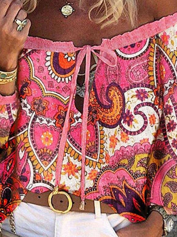 Fashion Off-shoulder Long-sleeved Chiffon Shirt - Blouses - INS | Online Fashion Free Shipping Clothing, Dresses, Tops, Shoes - 05/06/2021 - BLO2106050014 - Blouses