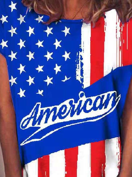 Fashion Personality Printed Short-sleeved T-shirt - T-shirts - INS | Online Fashion Free Shipping Clothing, Dresses, Tops, Shoes - 01/06/2021 - Color_Blue - Color_Red