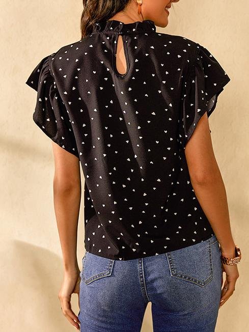 Fashion Polka-dot Ruffle Sleeve Top - Blouses - INS | Online Fashion Free Shipping Clothing, Dresses, Tops, Shoes - 10-20 - 18/06/2021 - BLO2106180118