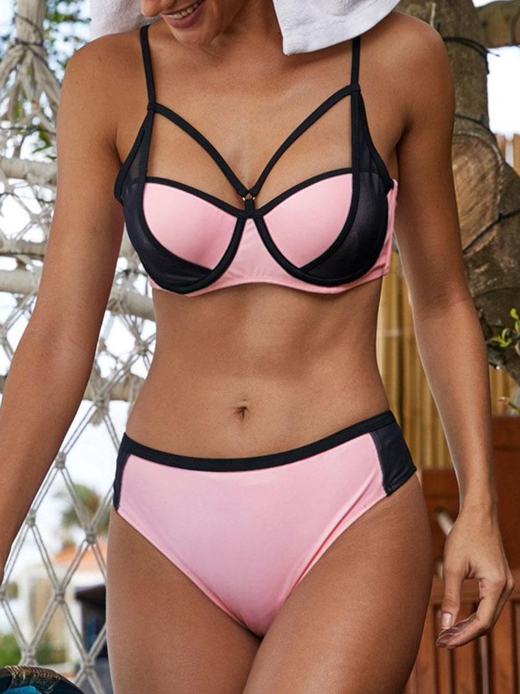 Fashion Sling Stitching Split Bikini - Bikinis - INS | Online Fashion Free Shipping Clothing, Dresses, Tops, Shoes - 05/05/2021 - BIK210505170 - Category_Bikinis
