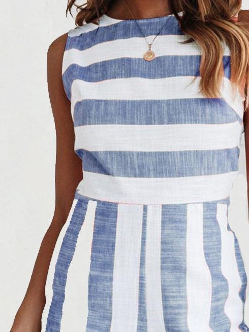 Fashion Striped Sleeveless Jumpsuit - Jumpsuit & Rompers - INS | Online Fashion Free Shipping Clothing, Dresses, Tops, Shoes - 01/07/2021 - 20-30 - Bottoms