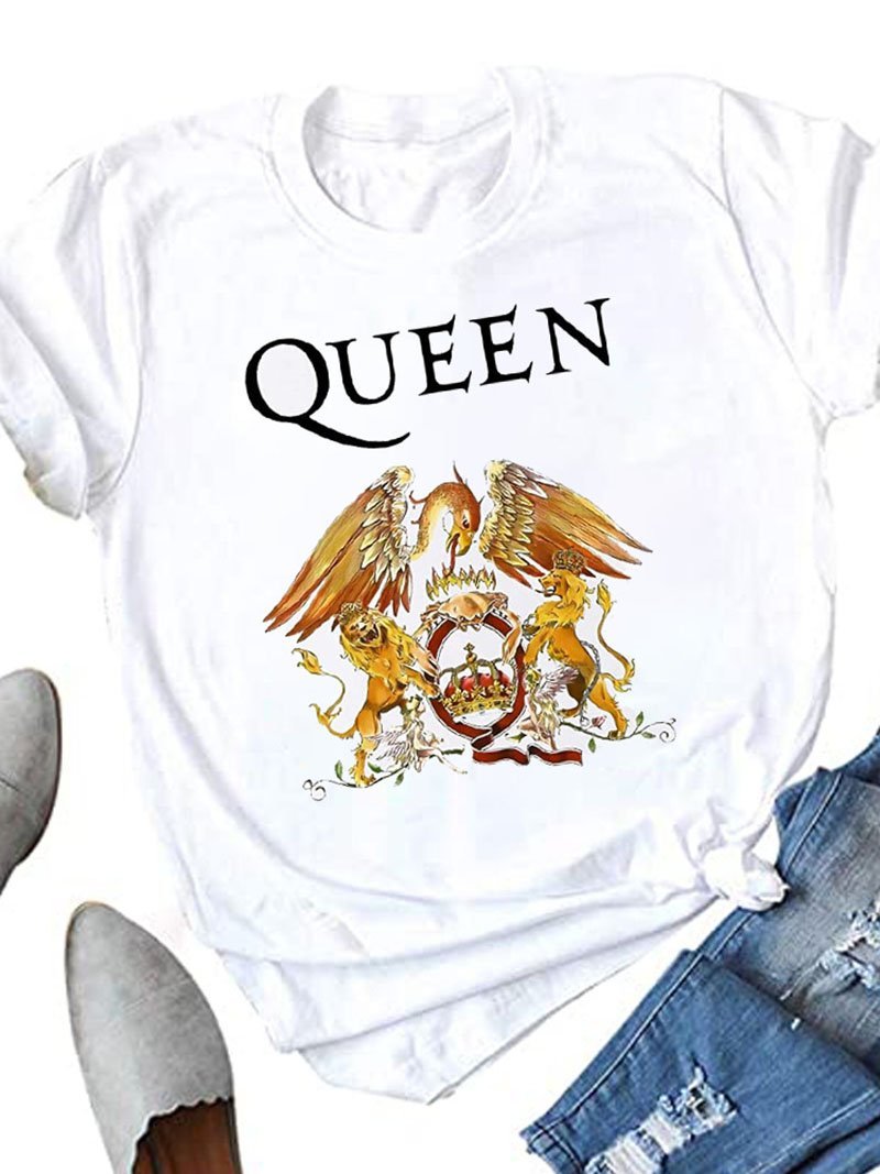 Fashion Summer Women Graphic Printed T-shirts - T-shirts - INS | Online Fashion Free Shipping Clothing, Dresses, Tops, Shoes - 12/05/2021 - 120521 - Color_Apricot