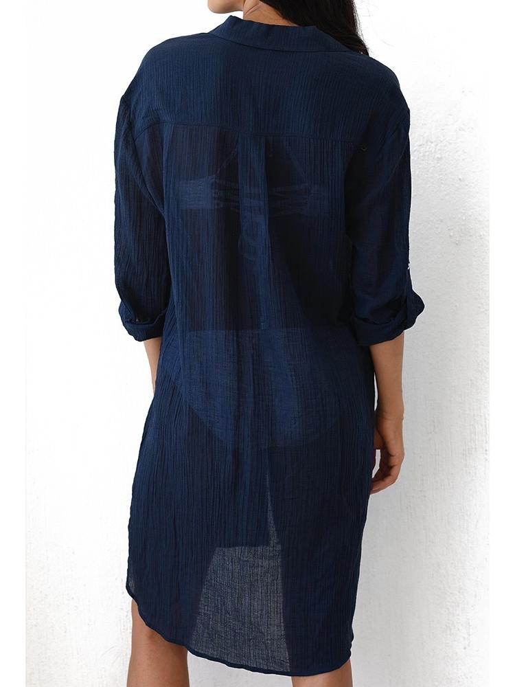 Fashion Thin Pocket Beach Long-sleeved Blouse - Blouses - INS | Online Fashion Free Shipping Clothing, Dresses, Tops, Shoes - 02/06/2021 - BLO210602297 - Blouses