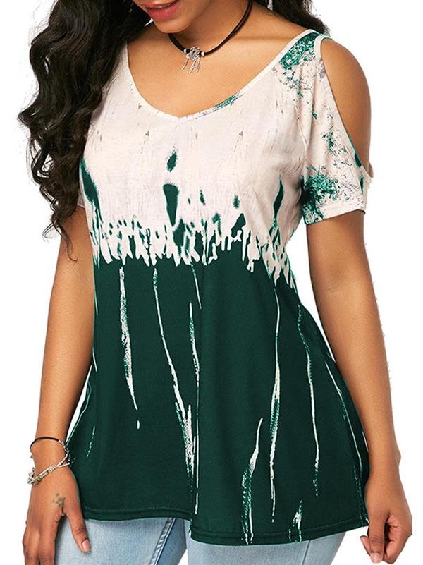 Fashion Trend Off Shoulder Short Sleeve T-shirt - T-shirts - INS | Online Fashion Free Shipping Clothing, Dresses, Tops, Shoes - "Color_Green - 12/05/2021 - 120521