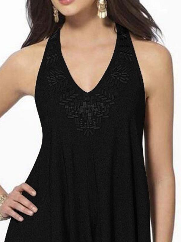 Fashion V-neck Lace Halter Vest - Tank Tops - INS | Online Fashion Free Shipping Clothing, Dresses, Tops, Shoes - 19/05/2021 - Color_Black - Color_Blue