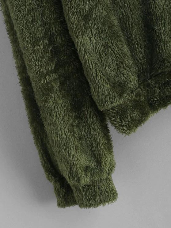 Faux Fur Colorblock Ribbed Neckline Sweatshirt - INS | Online Fashion Free Shipping Clothing, Dresses, Tops, Shoes