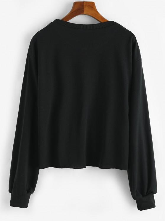 Flame Print Raw Hem Sweatshirt - INS | Online Fashion Free Shipping Clothing, Dresses, Tops, Shoes