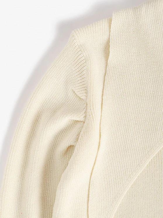 Flat Collar Knitted Plain Sweater - INS | Online Fashion Free Shipping Clothing, Dresses, Tops, Shoes