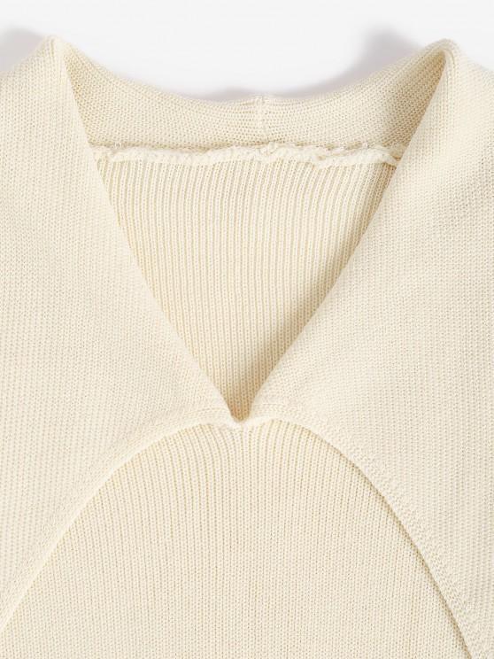 Flat Collar Knitted Plain Sweater - INS | Online Fashion Free Shipping Clothing, Dresses, Tops, Shoes