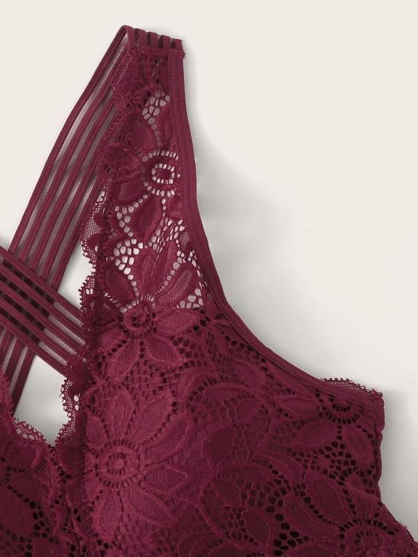 Floral Lace Criss Cross Bralette - INS | Online Fashion Free Shipping Clothing, Dresses, Tops, Shoes
