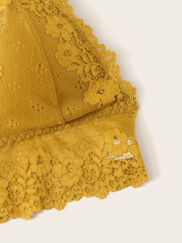 Floral Lace Crisscross Back Longline Bralette - INS | Online Fashion Free Shipping Clothing, Dresses, Tops, Shoes