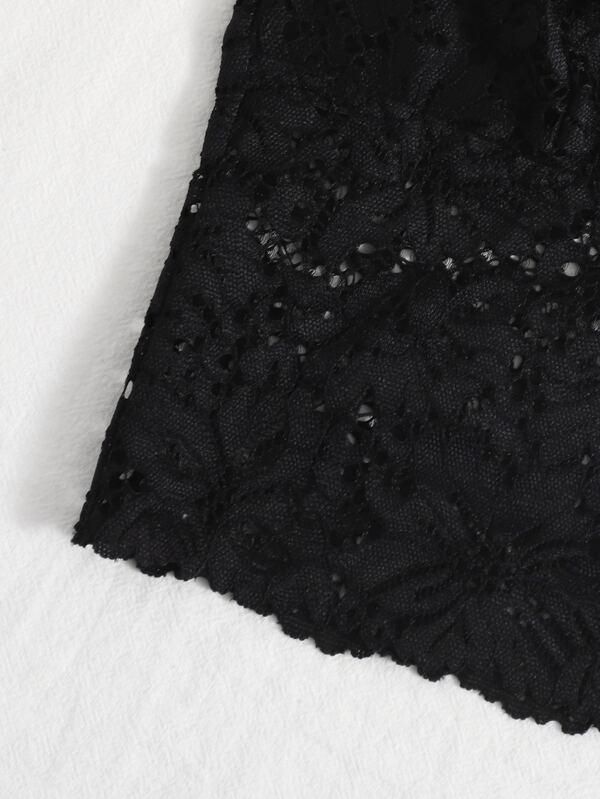 Floral Lace Longline Bralette - INS | Online Fashion Free Shipping Clothing, Dresses, Tops, Shoes