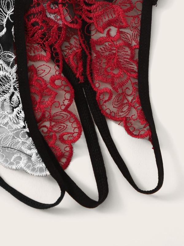Floral Lace Sheer Panty Set 3pack - INS | Online Fashion Free Shipping Clothing, Dresses, Tops, Shoes