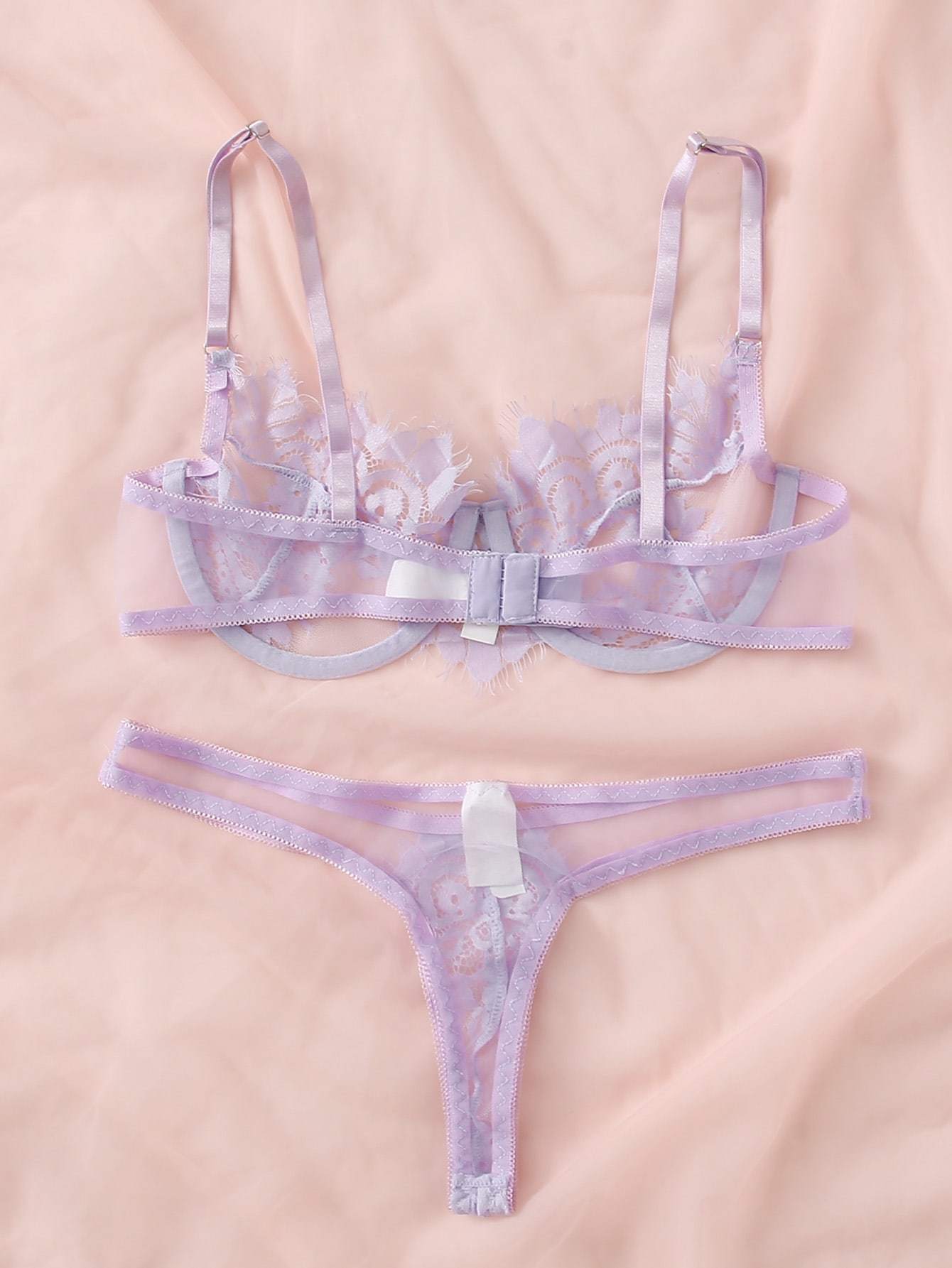 Floral Lace Underwire Lingerie Set - INS | Online Fashion Free Shipping Clothing, Dresses, Tops, Shoes