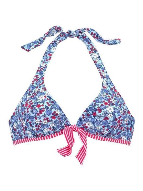 Floral Print Knotted Halter Bikini Two-piece Swimsuit - Bikinis - INS | Online Fashion Free Shipping Clothing, Dresses, Tops, Shoes - 14/04/2021 - Bikinis - Colour_ Multicolor