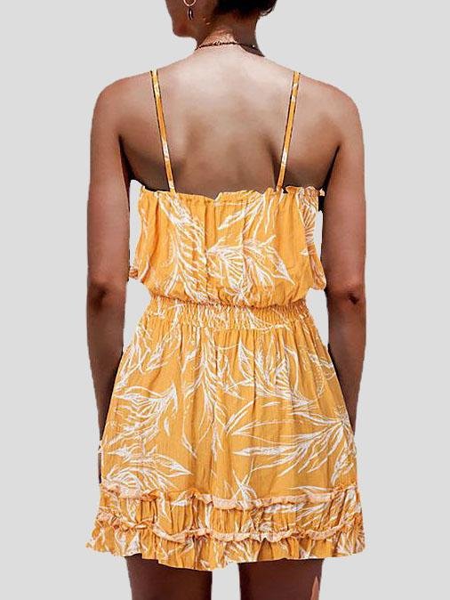 Floral Print Stitching Strap Dress - Mini Dresses - INS | Online Fashion Free Shipping Clothing, Dresses, Tops, Shoes - 17/07/2021 - 20-30 - color-black