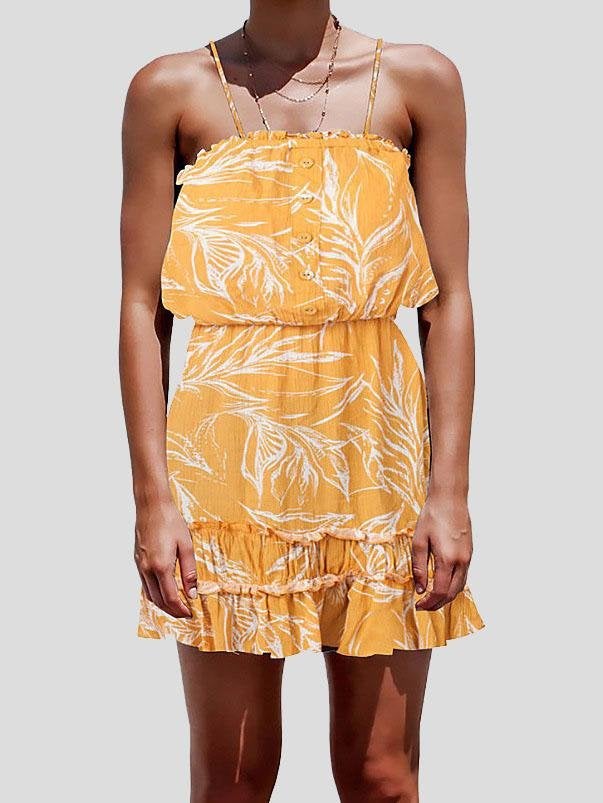 Floral Print Stitching Strap Dress - Mini Dresses - INS | Online Fashion Free Shipping Clothing, Dresses, Tops, Shoes - 17/07/2021 - 20-30 - color-black