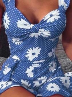 Floral Printed Suspender Dress - Mini Dresses - INS | Online Fashion Free Shipping Clothing, Dresses, Tops, Shoes - 10-20 - 17/06/2021 - color-blue