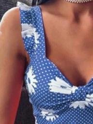 Floral Printed Suspender Dress - Mini Dresses - INS | Online Fashion Free Shipping Clothing, Dresses, Tops, Shoes - 10-20 - 17/06/2021 - color-blue