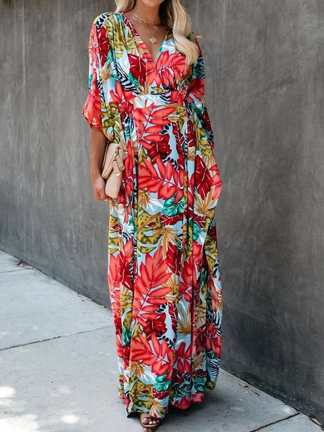 Flower Beach Blouse Sun Protection Robe-style Dress - Maxi Dresses - INS | Online Fashion Free Shipping Clothing, Dresses, Tops, Shoes - 19/07/2021 - 30-40 - color-one-set5-pcs