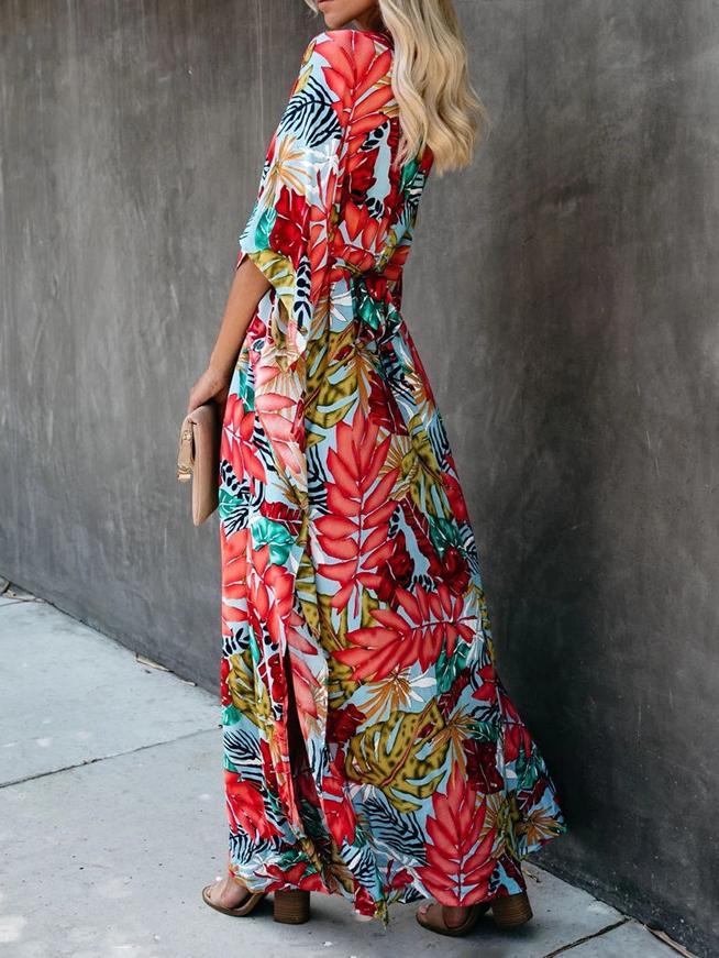 Flower Beach Blouse Sun Protection Robe-style Dress - Maxi Dresses - INS | Online Fashion Free Shipping Clothing, Dresses, Tops, Shoes - 19/07/2021 - 30-40 - color-one-set5-pcs