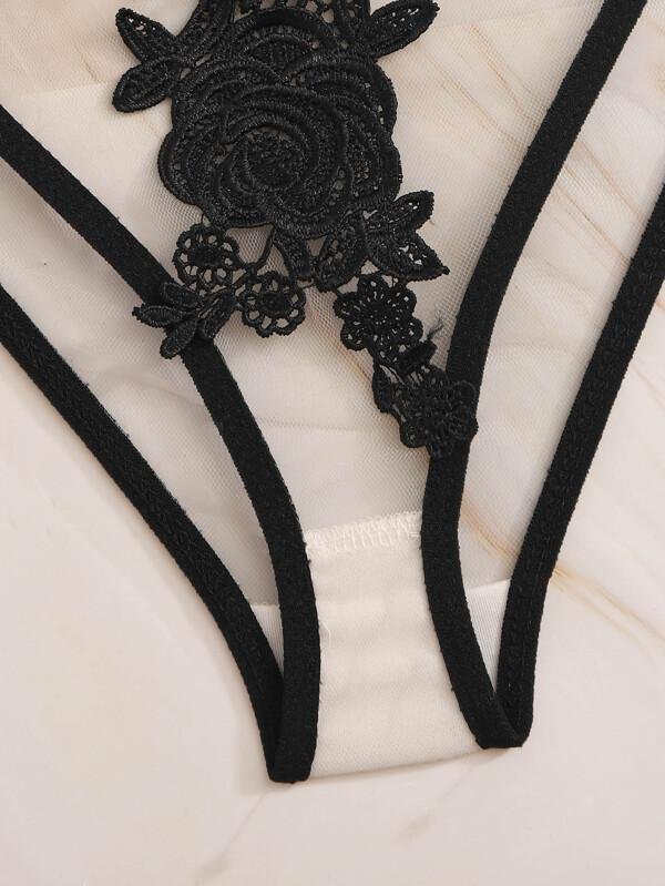 Flower Crochet Sheer Lingerie Set - INS | Online Fashion Free Shipping Clothing, Dresses, Tops, Shoes