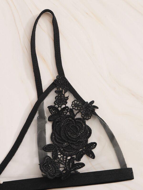 Flower Crochet Sheer Lingerie Set - INS | Online Fashion Free Shipping Clothing, Dresses, Tops, Shoes