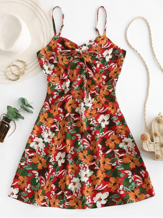 Flower Print Tie Cami Summer Dress - Dresses - INS | Online Fashion Free Shipping Clothing, Dresses, Tops, Shoes - 02/09/2021 - Daily - Dresses