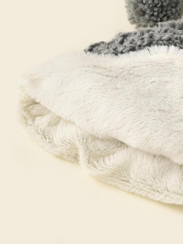 Fluffy Pom Pom Decor Knit Hat - INS | Online Fashion Free Shipping Clothing, Dresses, Tops, Shoes