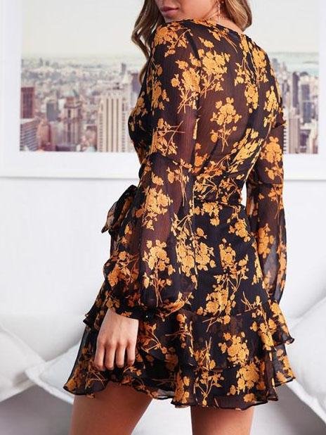 Fly With Me Dress - Black/Orange Flower-SALE - Bodycon Dresses - INS | Online Fashion Free Shipping Clothing, Dresses, Tops, Shoes - 15/03/2021 - Bodycon Dress - Color_Yellow