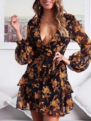Fly With Me Dress - Black/Orange Flower-SALE - Bodycon Dresses - INS | Online Fashion Free Shipping Clothing, Dresses, Tops, Shoes - 15/03/2021 - Bodycon Dress - Color_Yellow