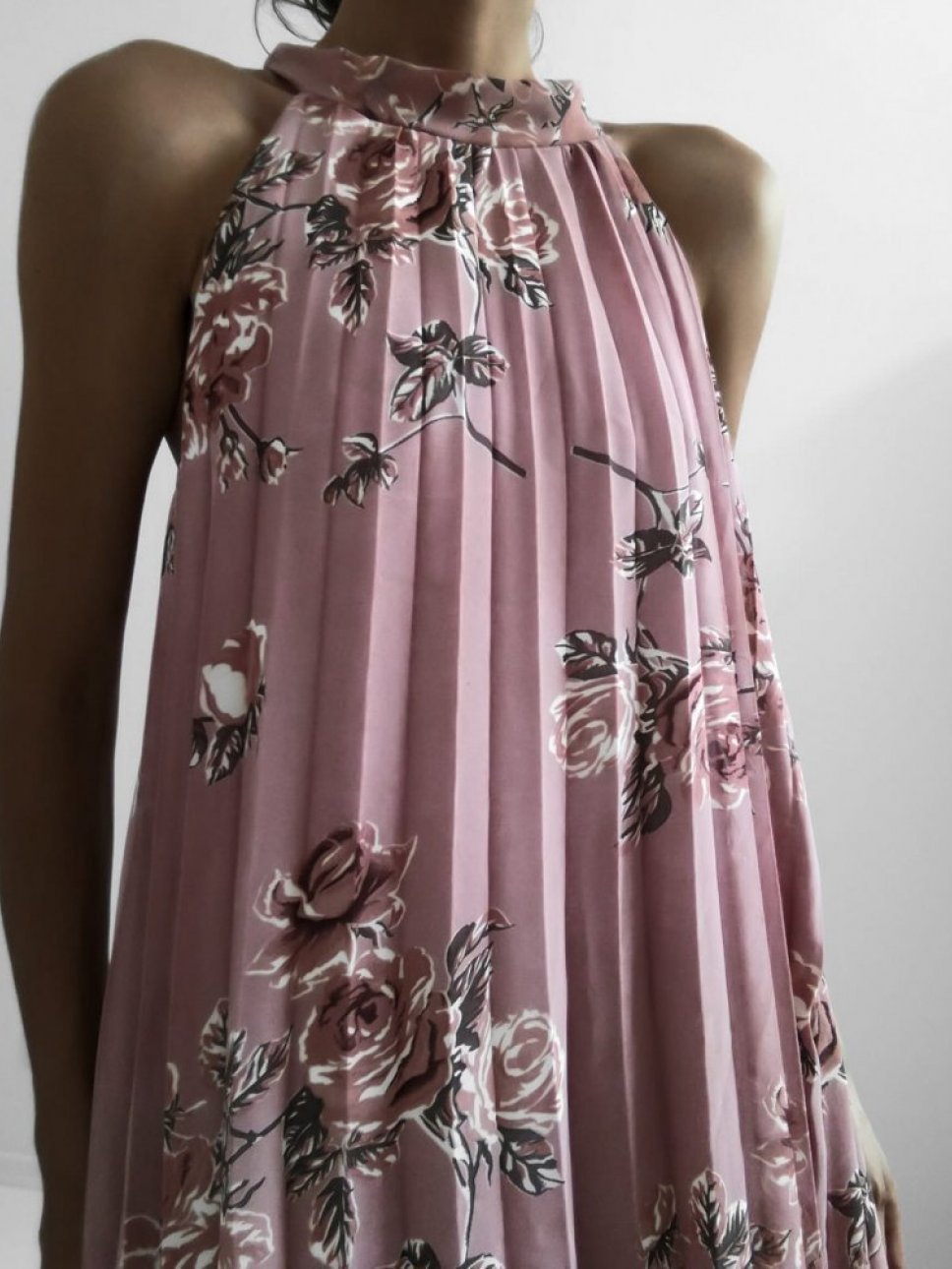 Folded Sleeveless Halterneck Print Dress - Mini Dresses - INS | Online Fashion Free Shipping Clothing, Dresses, Tops, Shoes - 20-30 - 26/07/2021 - color-black