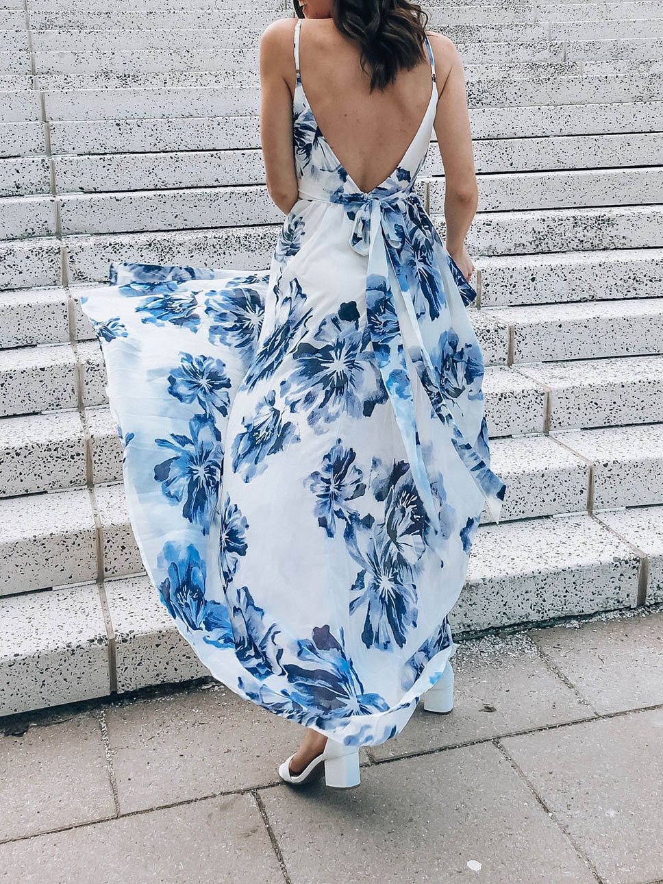 Foral Print Sleeveless Sling Dress - Maxi Dresses - INS | Online Fashion Free Shipping Clothing, Dresses, Tops, Shoes - 05/06/2021 - Color_White - DRE2106050108