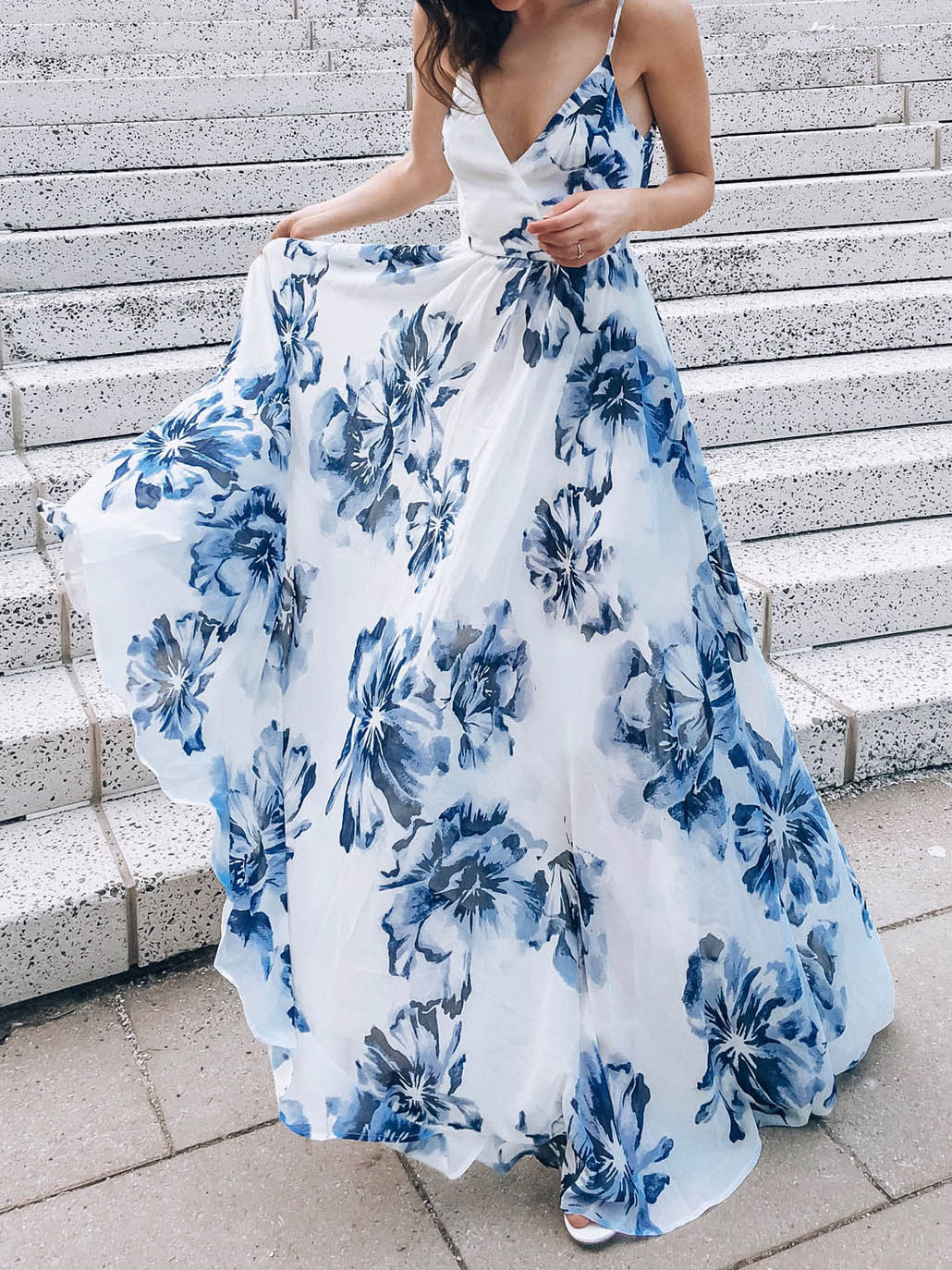 Foral Print Sleeveless Sling Dress - Maxi Dresses - INS | Online Fashion Free Shipping Clothing, Dresses, Tops, Shoes - 05/06/2021 - Color_White - DRE2106050108