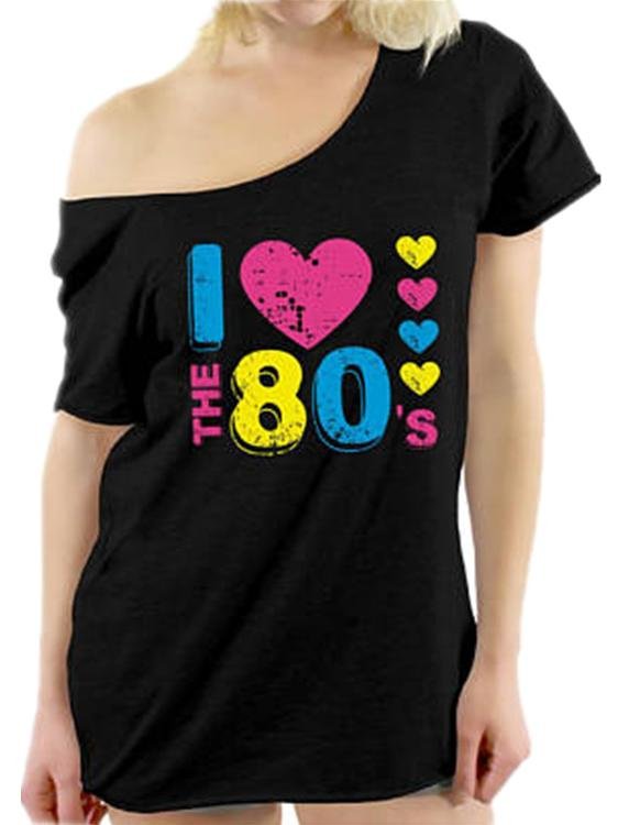 Franco I Love The 80's Shirt - T-Shirts - INS | Online Fashion Free Shipping Clothing, Dresses, Tops, Shoes - 04/03/2021 - Black - Color_Black
