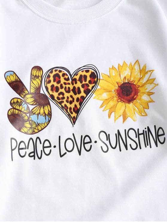 French Terry Sunflower Heart Gesture Graphic Sweatshirt - INS | Online Fashion Free Shipping Clothing, Dresses, Tops, Shoes