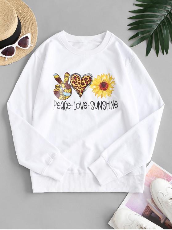 French Terry Sunflower Heart Gesture Graphic Sweatshirt - INS | Online Fashion Free Shipping Clothing, Dresses, Tops, Shoes