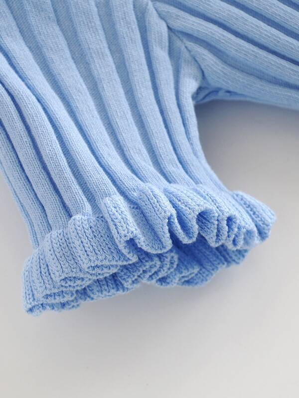 Frill Trim Ribbed Knit Cardigan - INS | Online Fashion Free Shipping Clothing, Dresses, Tops, Shoes