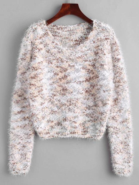 Fuzzy Chenille Confetti Knit Sweater - INS | Online Fashion Free Shipping Clothing, Dresses, Tops, Shoes