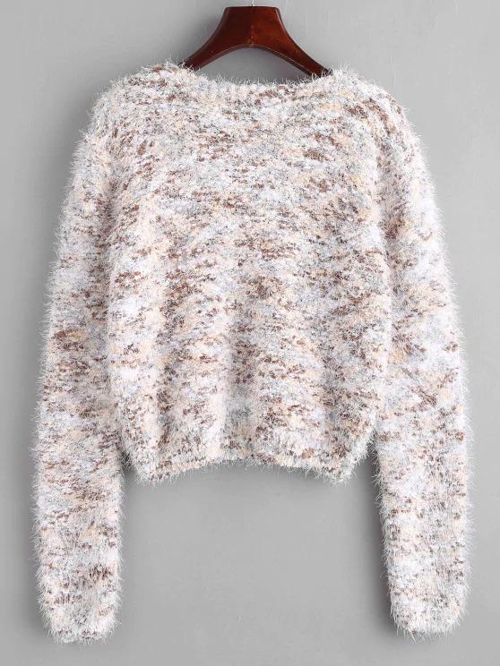 Fuzzy Chenille Confetti Knit Sweater - INS | Online Fashion Free Shipping Clothing, Dresses, Tops, Shoes