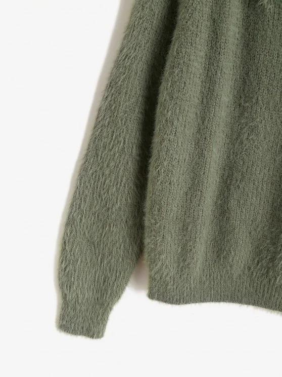 Fuzzy Knit Raglan Sleeve Buttoned Sweater - INS | Online Fashion Free Shipping Clothing, Dresses, Tops, Shoes