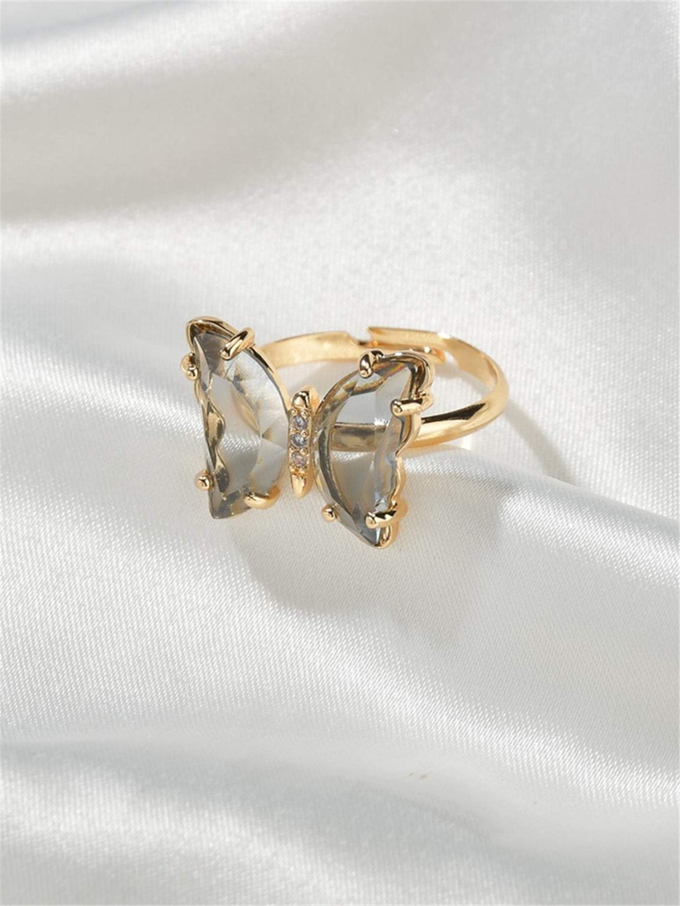 Gemstone Decor Butterfly Decor Ring - INS | Online Fashion Free Shipping Clothing, Dresses, Tops, Shoes