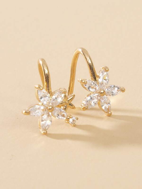 Gemstone Decor Floral Ear Cuff - INS | Online Fashion Free Shipping Clothing, Dresses, Tops, Shoes