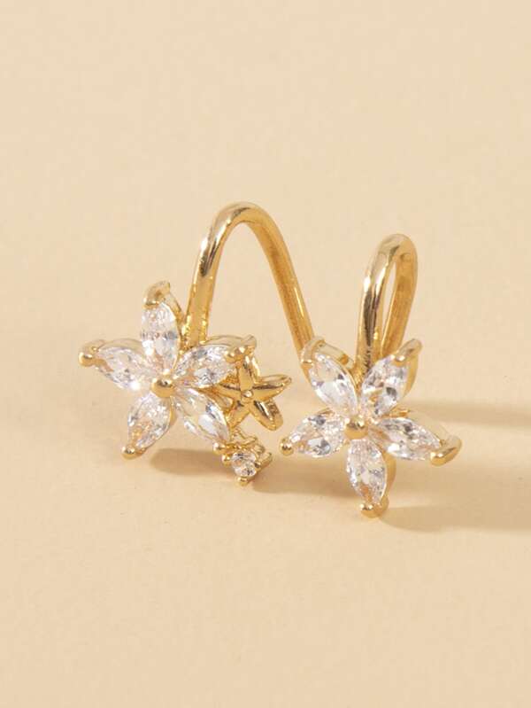 Gemstone Decor Floral Ear Cuff - INS | Online Fashion Free Shipping Clothing, Dresses, Tops, Shoes