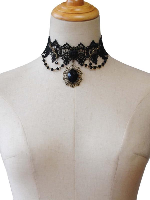 Gemstone Decor Necklace - INS | Online Fashion Free Shipping Clothing, Dresses, Tops, Shoes