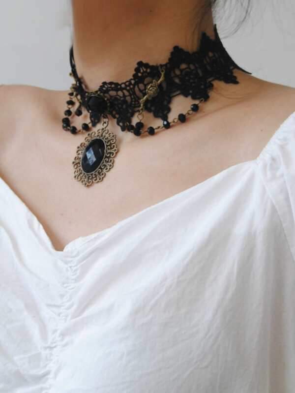 Gemstone Decor Necklace - INS | Online Fashion Free Shipping Clothing, Dresses, Tops, Shoes