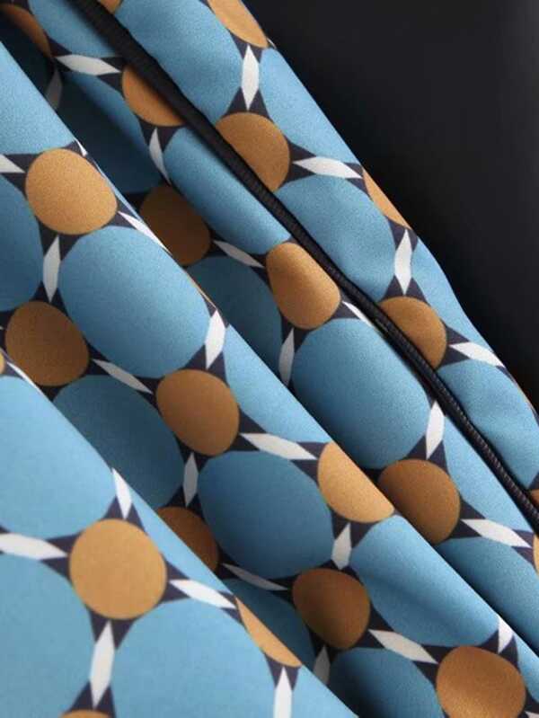 Geo Pattern Fringe Trim Wrap Blazer - INS | Online Fashion Free Shipping Clothing, Dresses, Tops, Shoes